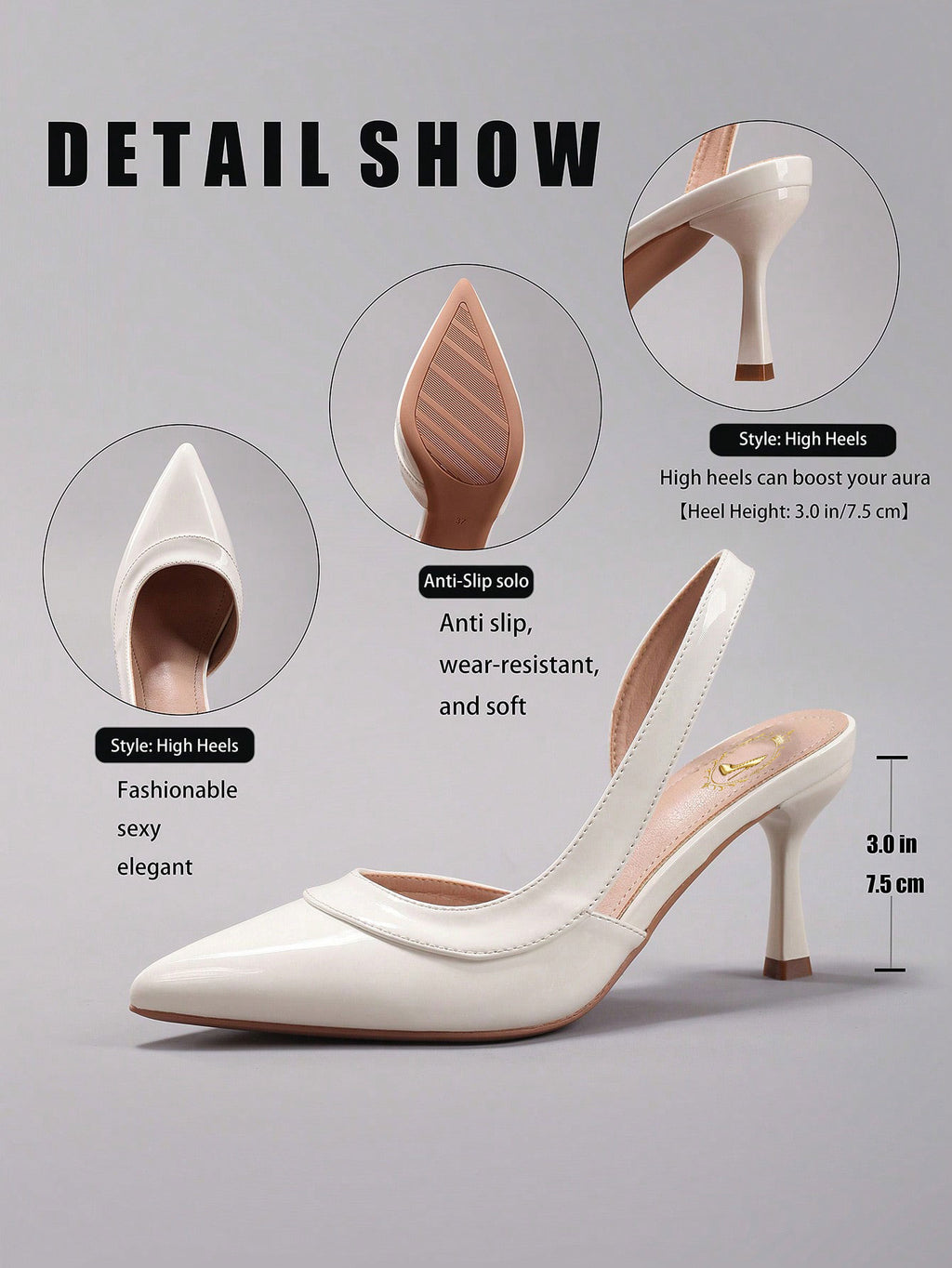 Women's Fashion Glossy PU Leather Pointed Toe Sexy Elegant Strap Kitten Heel Sandals, Elegant, Women Pumps, Elegant,Wedding Outfits,Summer Shoes
