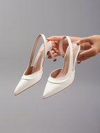 Women's Fashion Glossy PU Leather Pointed Toe Sexy Elegant Strap Kitten Heel Sandals, Elegant, Women Pumps, Elegant,Wedding Outfits,Summer Shoes