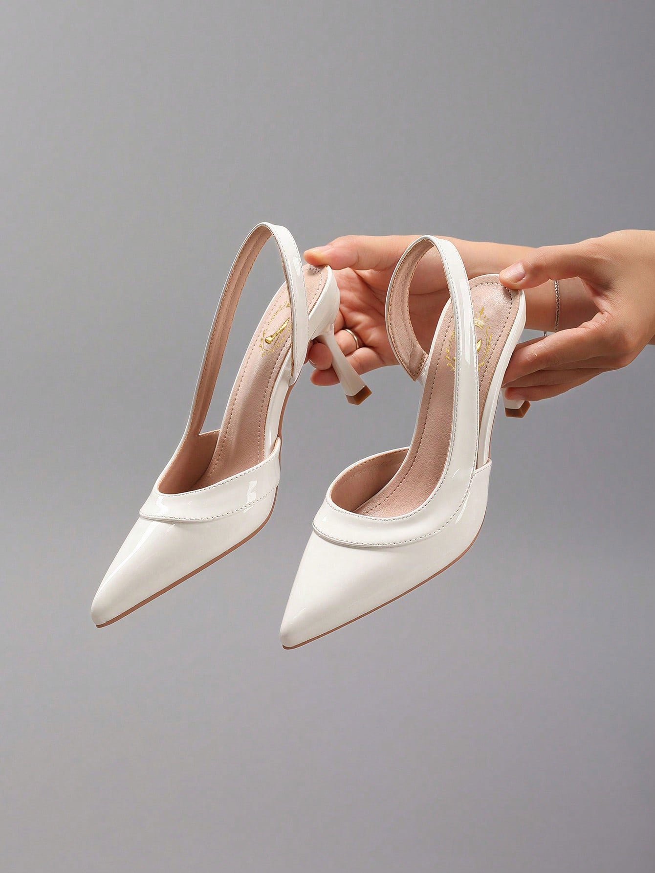 Women's Fashion Glossy PU Leather Pointed Toe Sexy Elegant Strap Kitten Heel Sandals, Elegant, Women Pumps, Elegant,Wedding Outfits,Summer Shoes
