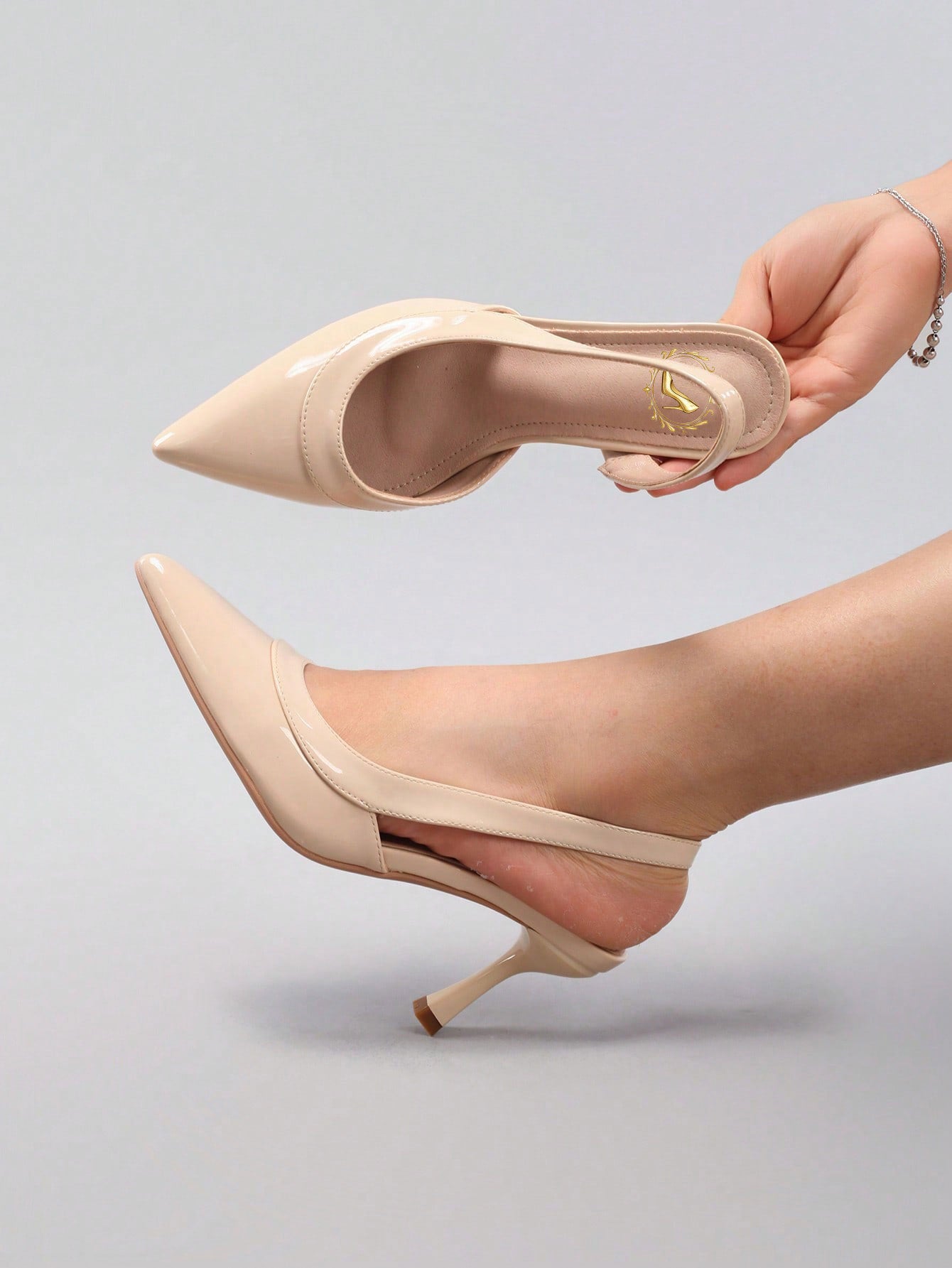 Women's Fashion Glossy PU Leather Pointed Toe Sexy Elegant Strap Kitten Heel Sandals, Elegant, Women Pumps, Elegant,Wedding Outfits,Summer Shoes