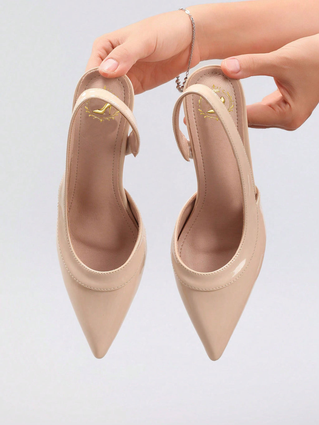 Women's Fashion Glossy PU Leather Pointed Toe Sexy Elegant Strap Kitten Heel Sandals, Elegant, Women Pumps, Elegant,Wedding Outfits,Summer Shoes