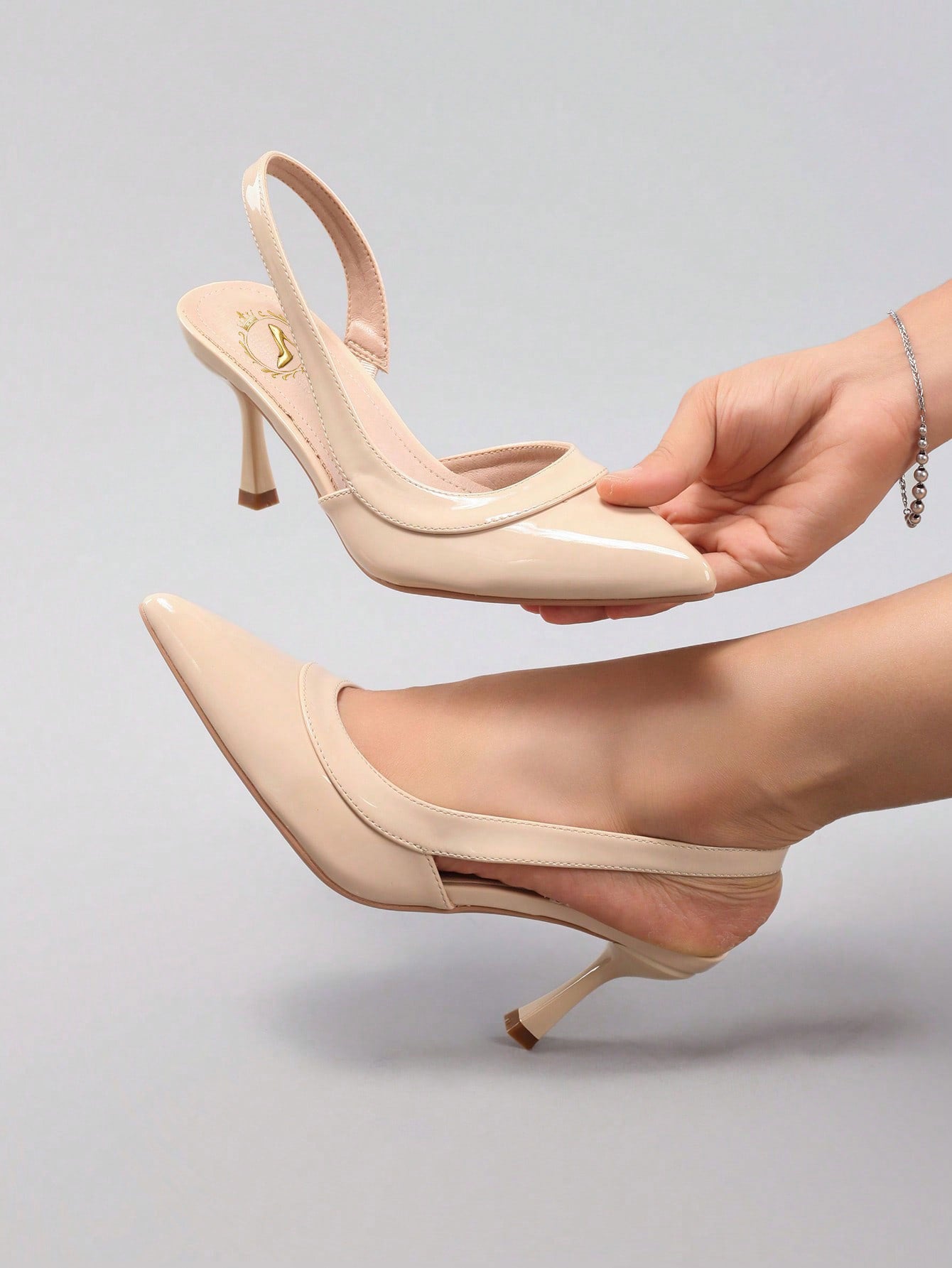Women's Fashion Glossy PU Leather Pointed Toe Sexy Elegant Strap Kitten Heel Sandals, Elegant, Women Pumps, Elegant,Wedding Outfits,Summer Shoes