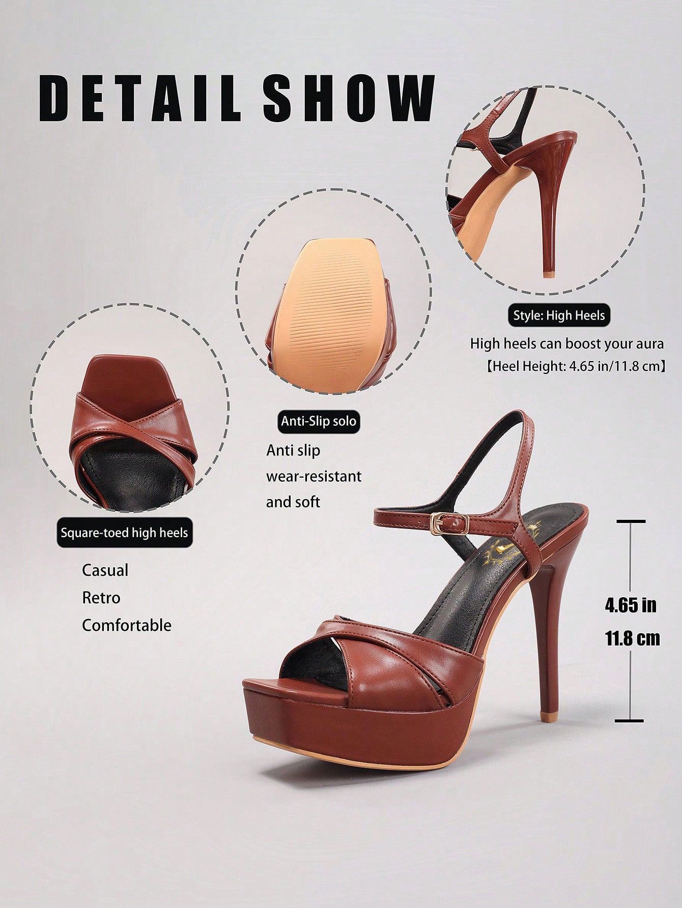 Spring/Summer Women's Platform High Heel Sandals, Open Toe Sexy Dress Shoes For Party, Fashion Stilettos