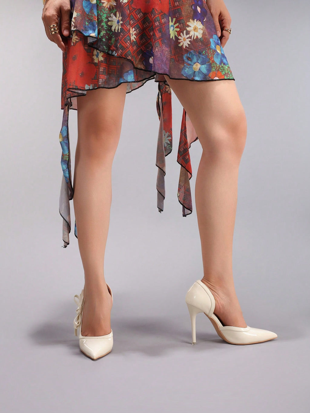 Fashionable Bow-Knot White High Heel Shoes, Sexy Pointed Toe Party Wedding Hollow Out Stiletto Heels, Patent Leather,Elegant