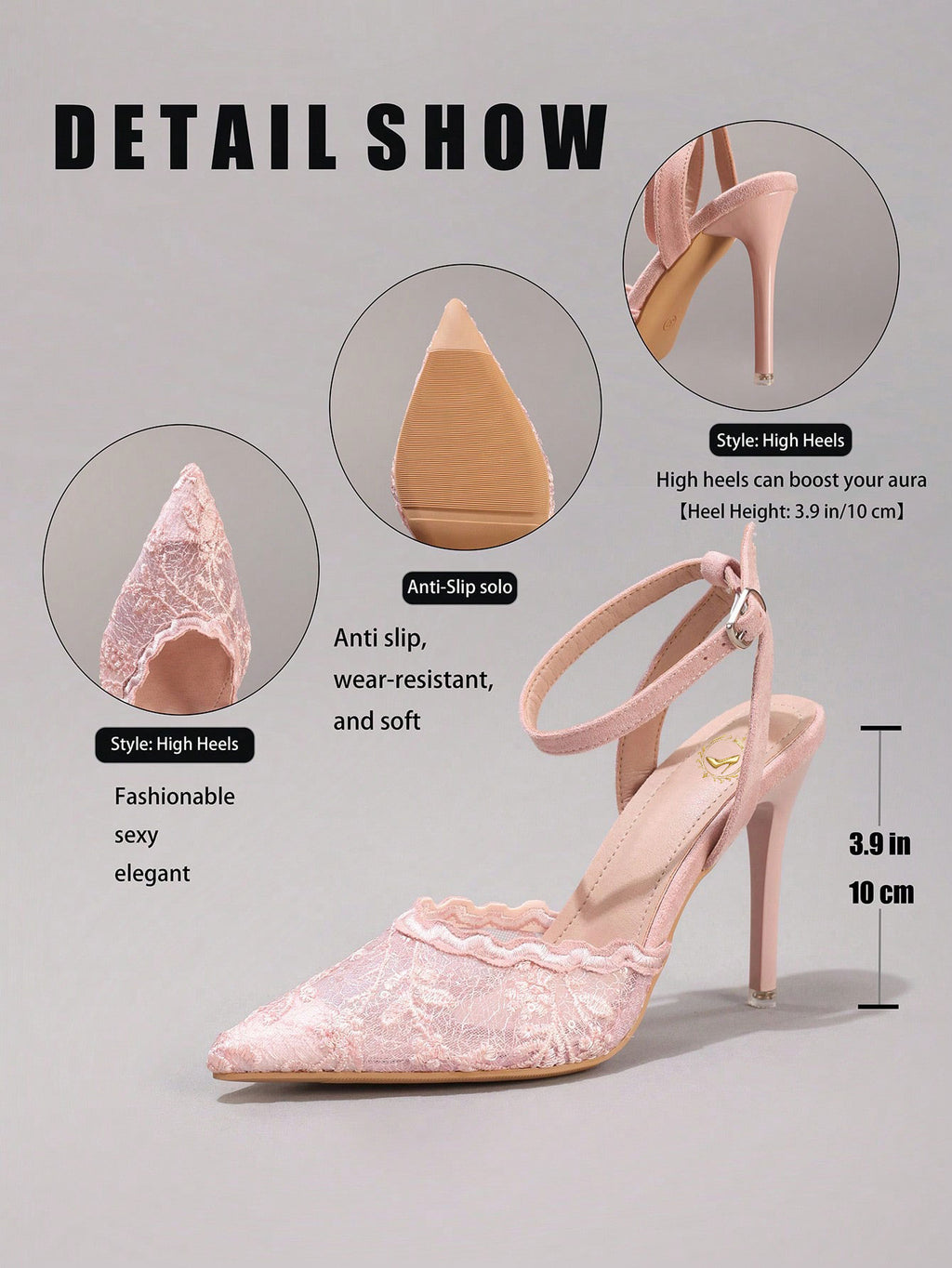 Women's Twist Pointed Toe High Heel Shoes, Sexy Party Wedding Satin Ankle Strap Stiletto Sandals, Elegant