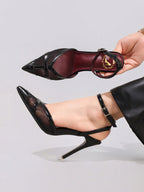 Fashionable Lace Patchwork High Heel Shoes, Sexy Pointed Toe Super High Heel Party Pumps, Black Stiletto Sandals For Women,Red Bottoms Heels