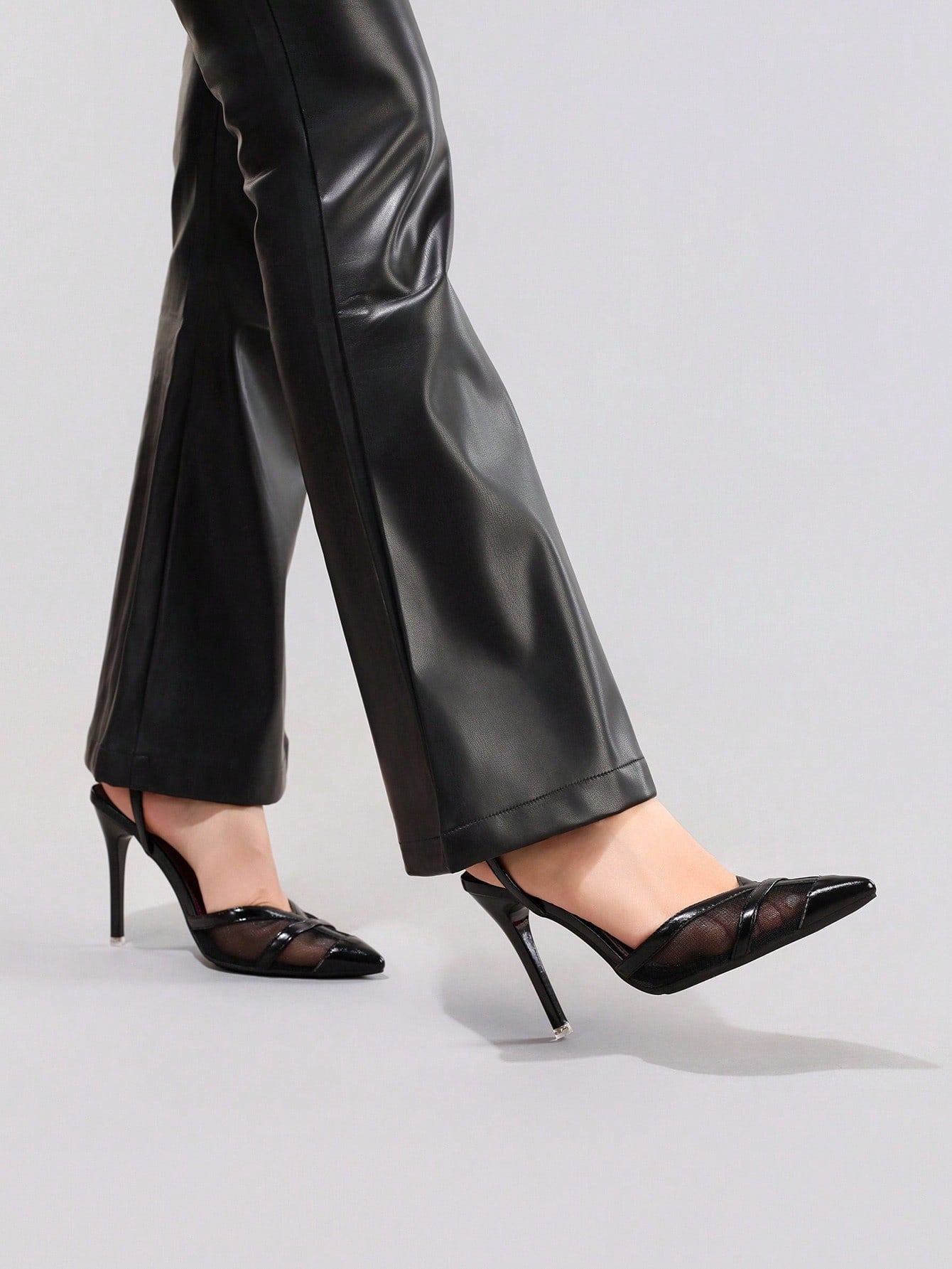 Fashionable Lace Patchwork High Heel Shoes, Sexy Pointed Toe Super High Heel Party Pumps, Black Stiletto Sandals For Women,Red Bottoms Heels