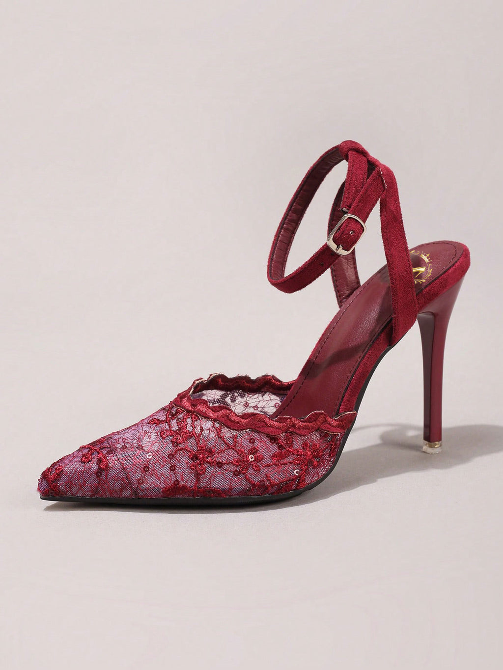Fashionable Lace Embroidered High Heel Shoes, Sexy Pointed Toe Super High Heel Evening Party Shoes, Thin Heel Black Sandals For Women, Stiletto Heels