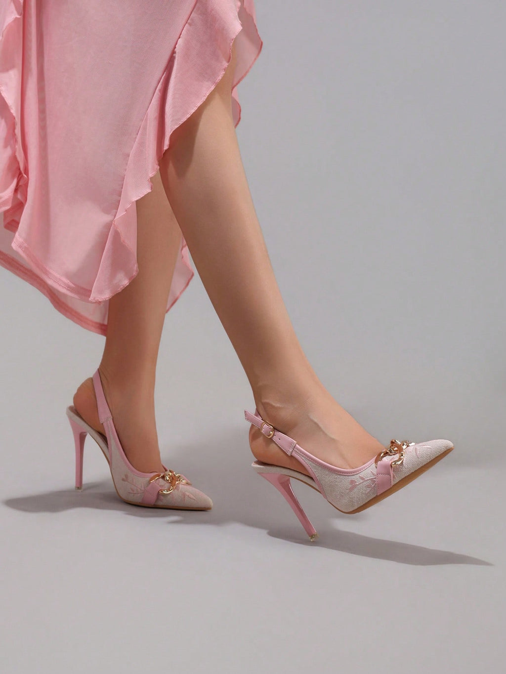 Fashionable Embroidered Chain Decor High Heel Shoes, Sexy Pointed Toe Super High Heels For Ball, Party, Wedding, Elegant White Super High Heels For Women,Mothers Day Gift