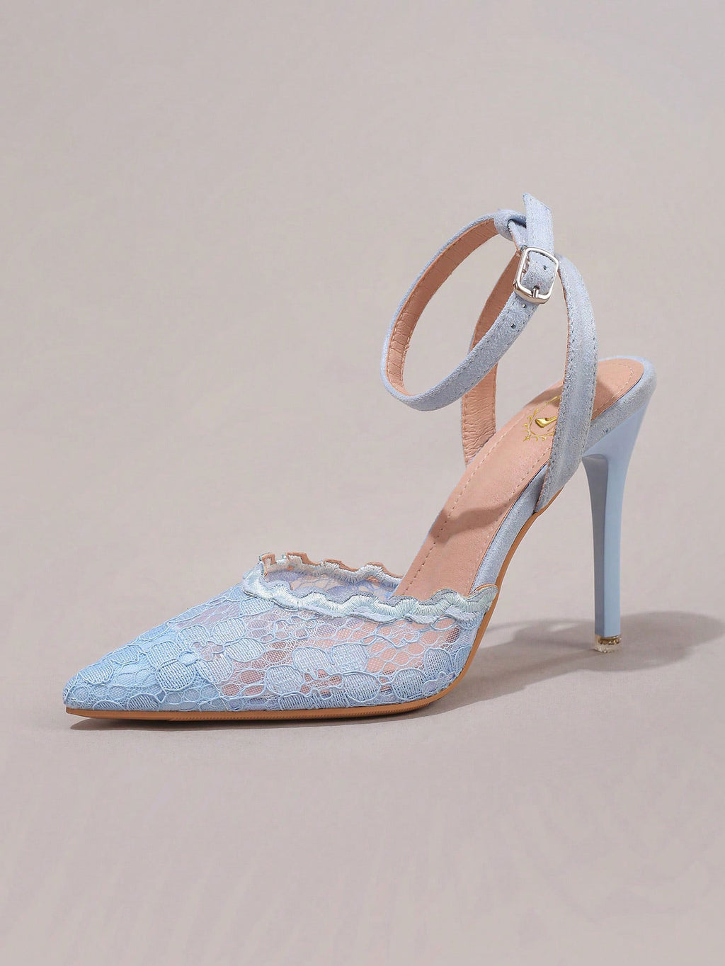Fashionable Lace Embroidered High Heel Shoes, Sexy Pointed Toe Super High Heel Evening Party Shoes, Thin Heel Blue Sandals For Women, Summer Shoes