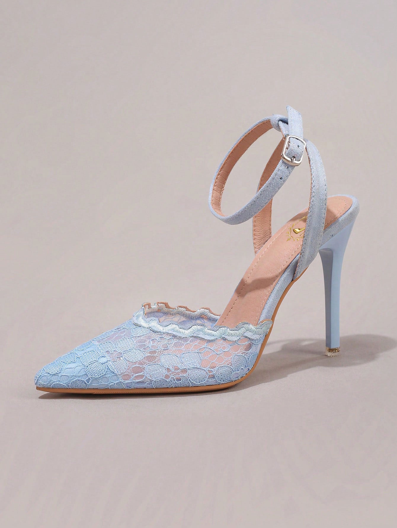 Fashionable Lace Embroidered High Heel Shoes, Sexy Pointed Toe Super High Heel Evening Party Shoes, Thin Heel Blue Sandals For Women, Summer Shoes