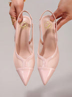 Fashionable Lace Patchwork Champagne High Heel Shoes, Sexy Pointed Toe Party Evening Pumps, Breathable Ankle Strap Sandals For Women, Wedding Outfits